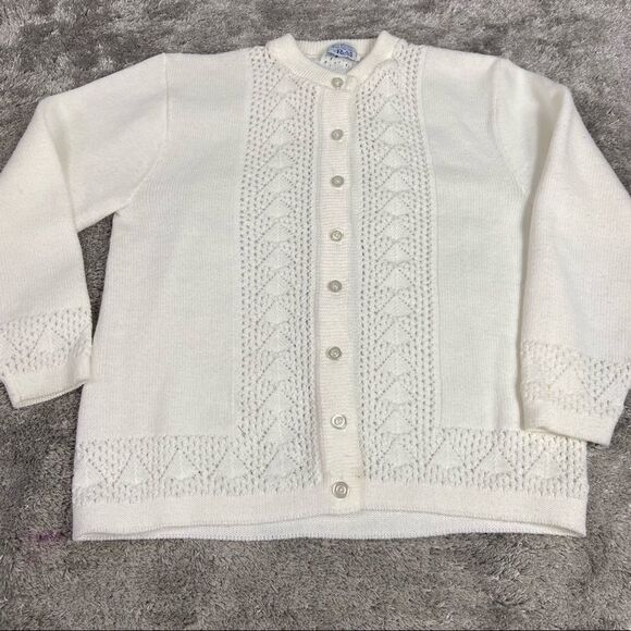 Vintage white knit cardigan - Picture 1 of 2